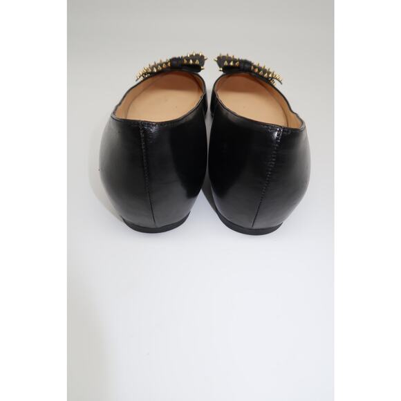 Christian Louboutin Leather Spike Studded Bow Ballet Flats Black Women's Size 40 - Picture 5 of 10